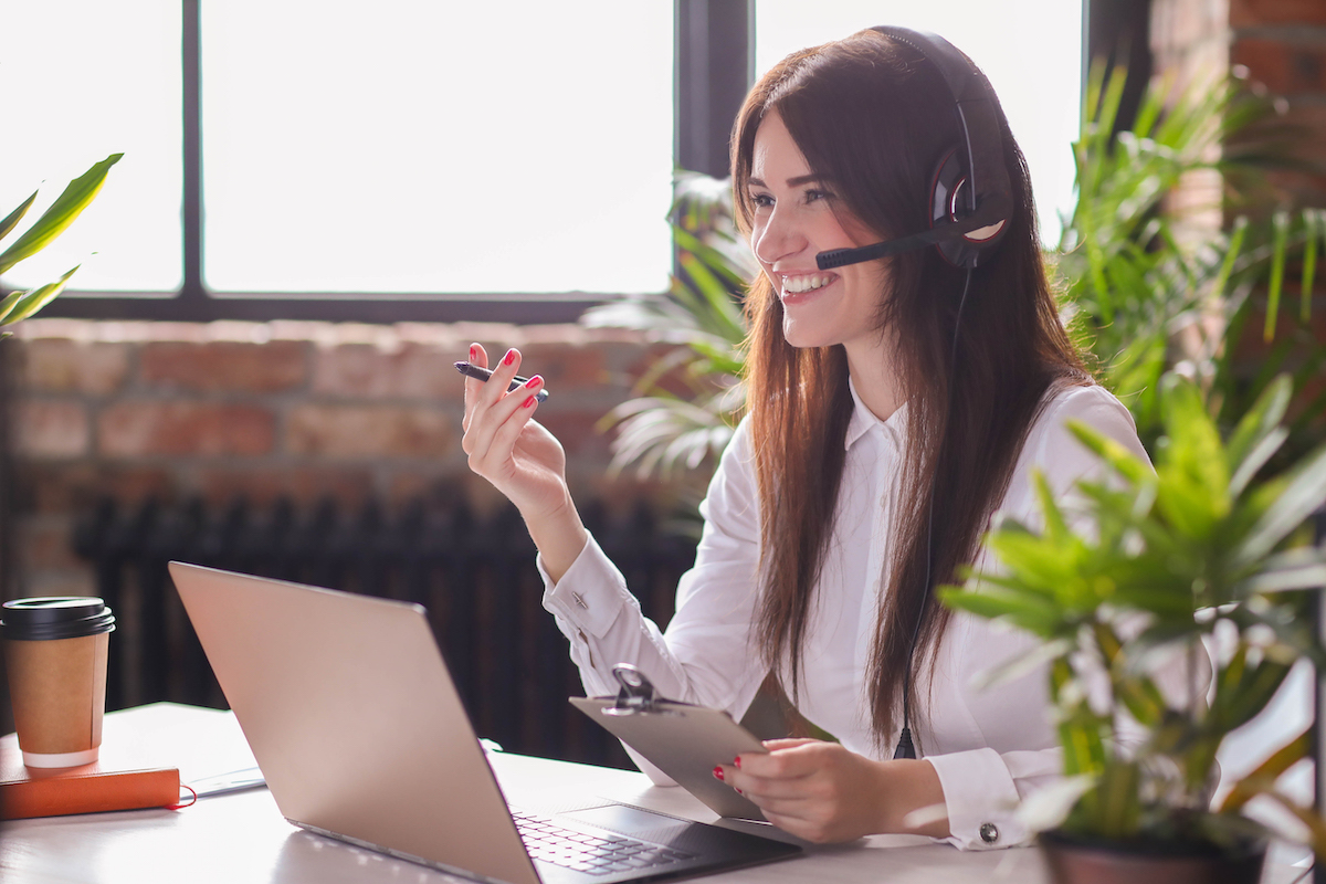 woman providing customer service