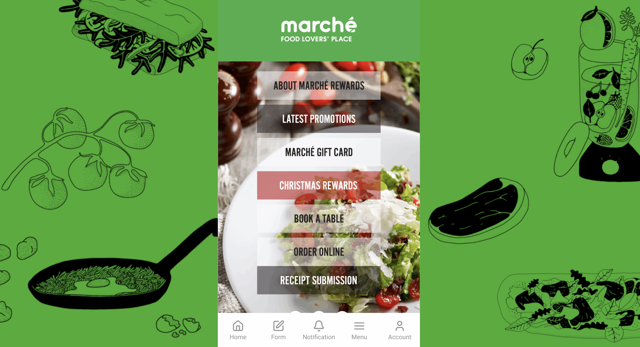 Marché loyalty program interface