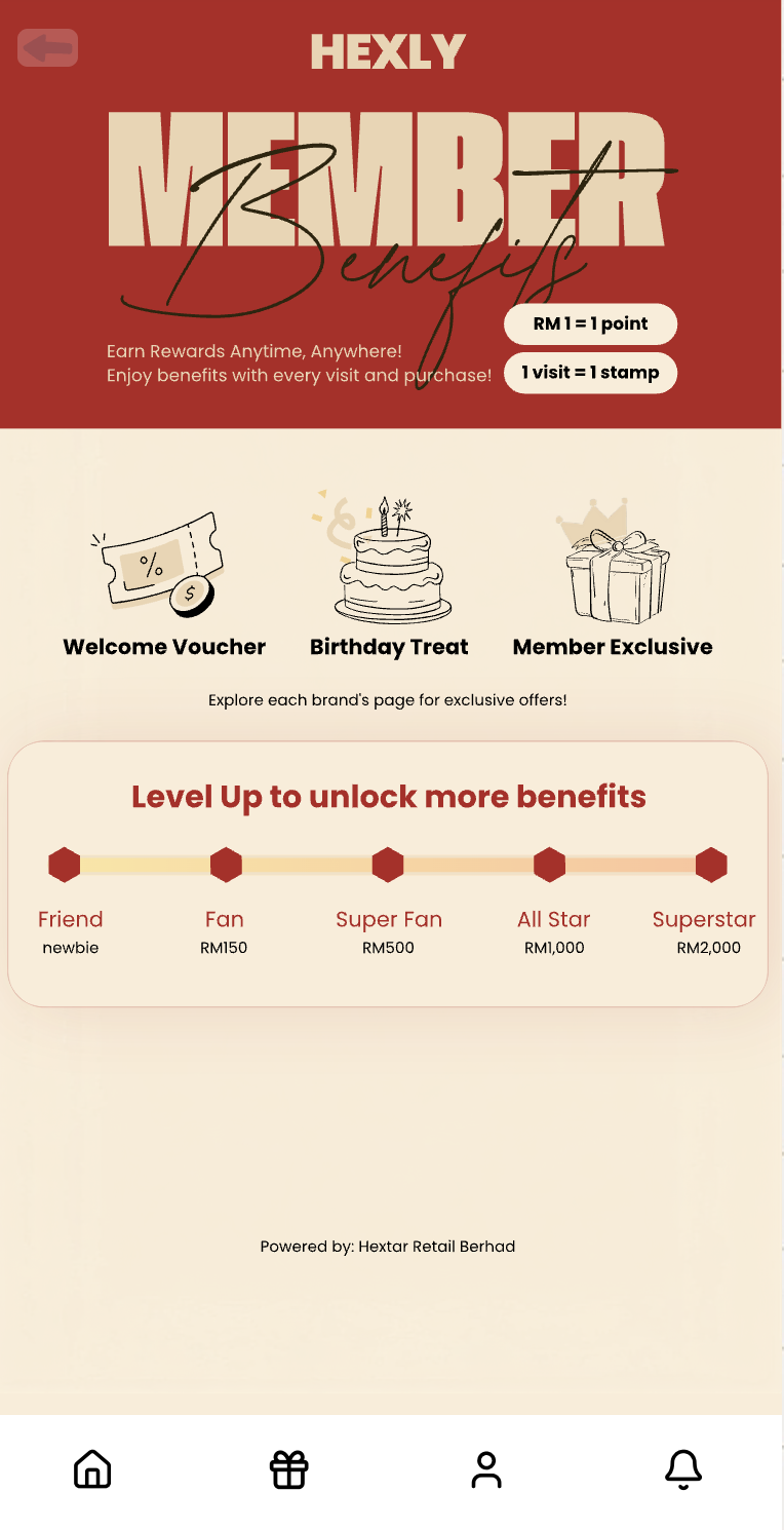 Hexly Rewards: Level up with spend